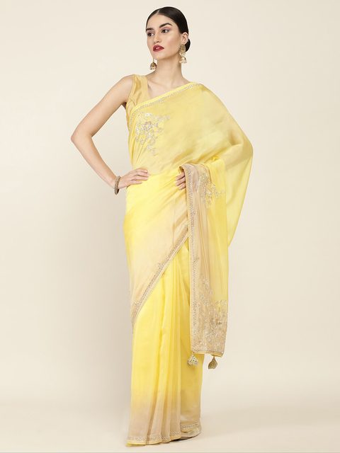 Buy Beige Sarees for Women by SOCH Online | Ajio.com